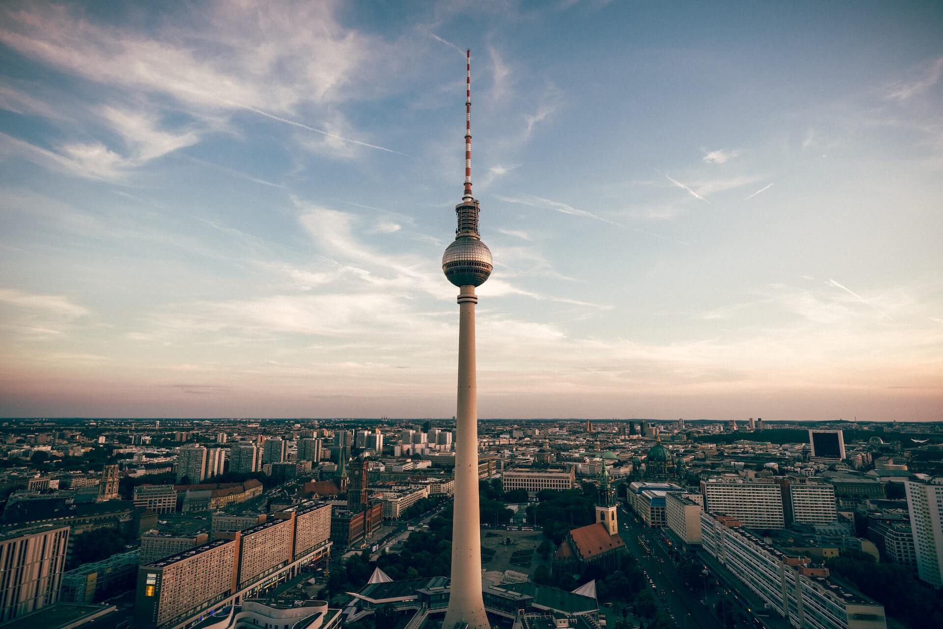 Berlin tower aerial shot